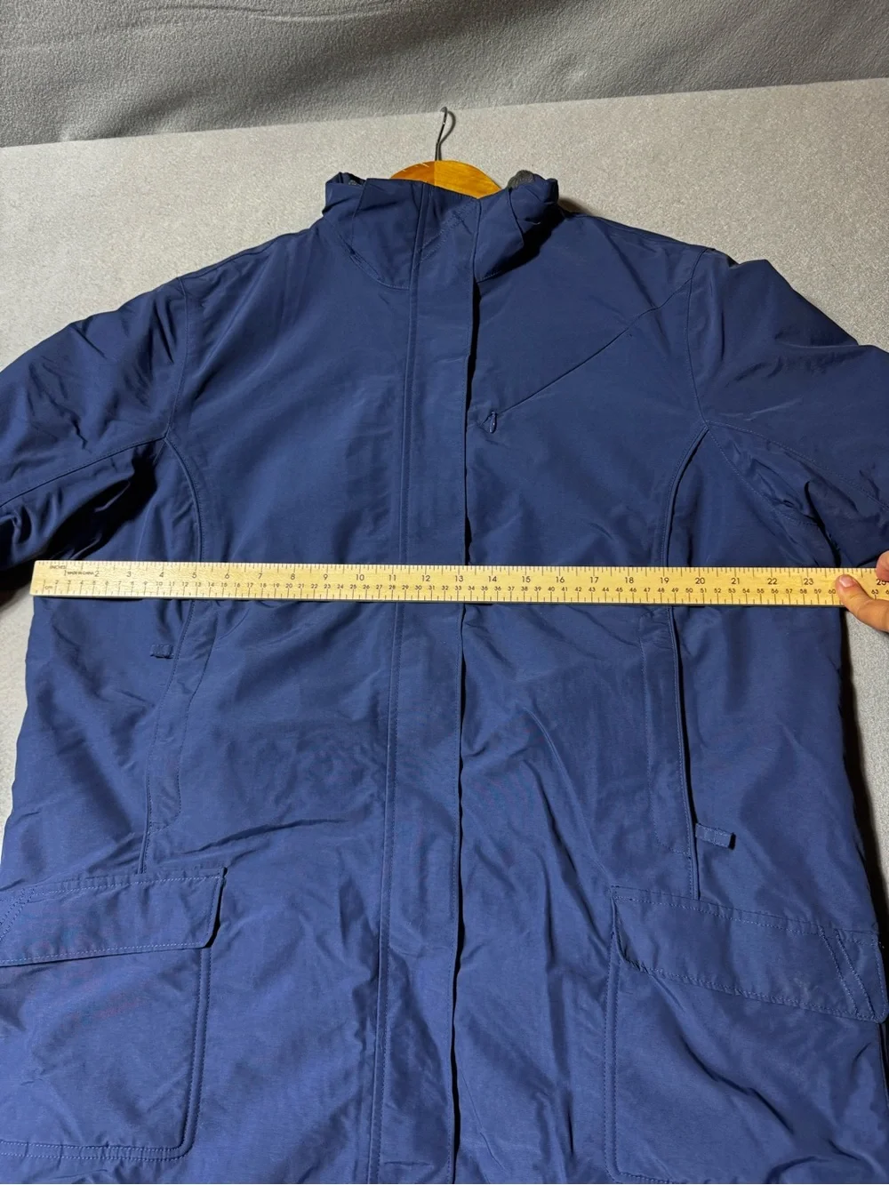 Lands' End The Squall Parka Women’s Large Petite 14-16 Blue Fleece Lined